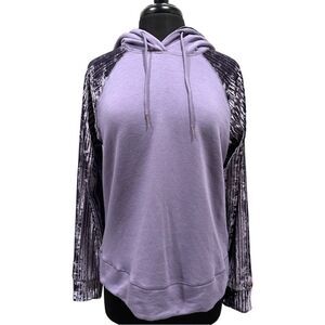 Calia by Carrie Underwood Cadet Effortless Purple Velvet Sleeve Hoodie Sz M
